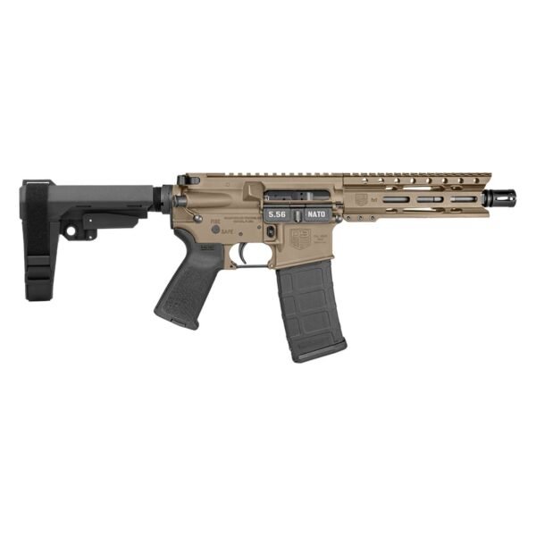 DIAMONDBACK DB15 5.56 7" DIAMONDBACK, W/ 6" PC M-LOK RAIL, FLAT DARK EARTH,ย SBA3 BRACE, (1) 30RD PM by Diamondback Firearms