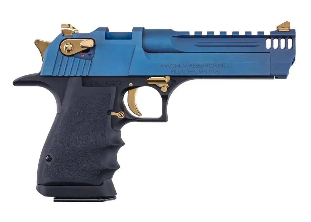 MGNM RSRCH LT WEIGHT DE50 PSTL CARBO BLUE/GOLD APPTMNTS 5" BARREL by Magnum Research