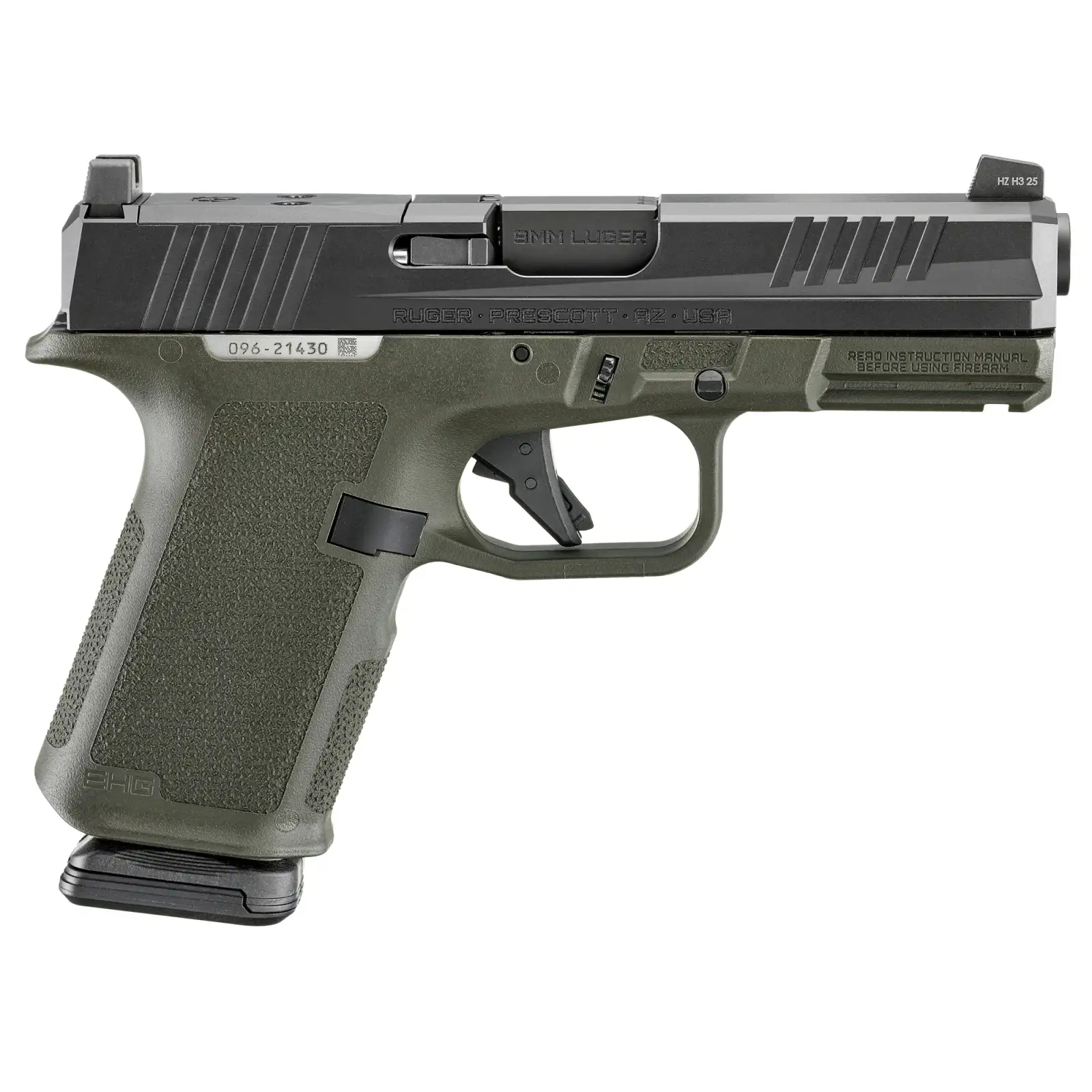 RUGER RXM 9MM PISTOL 4" BBL ODG MAGPUL EHG, O.R. 2-15RD MAGS by Ruger / Sturm, Ruger & Co.
