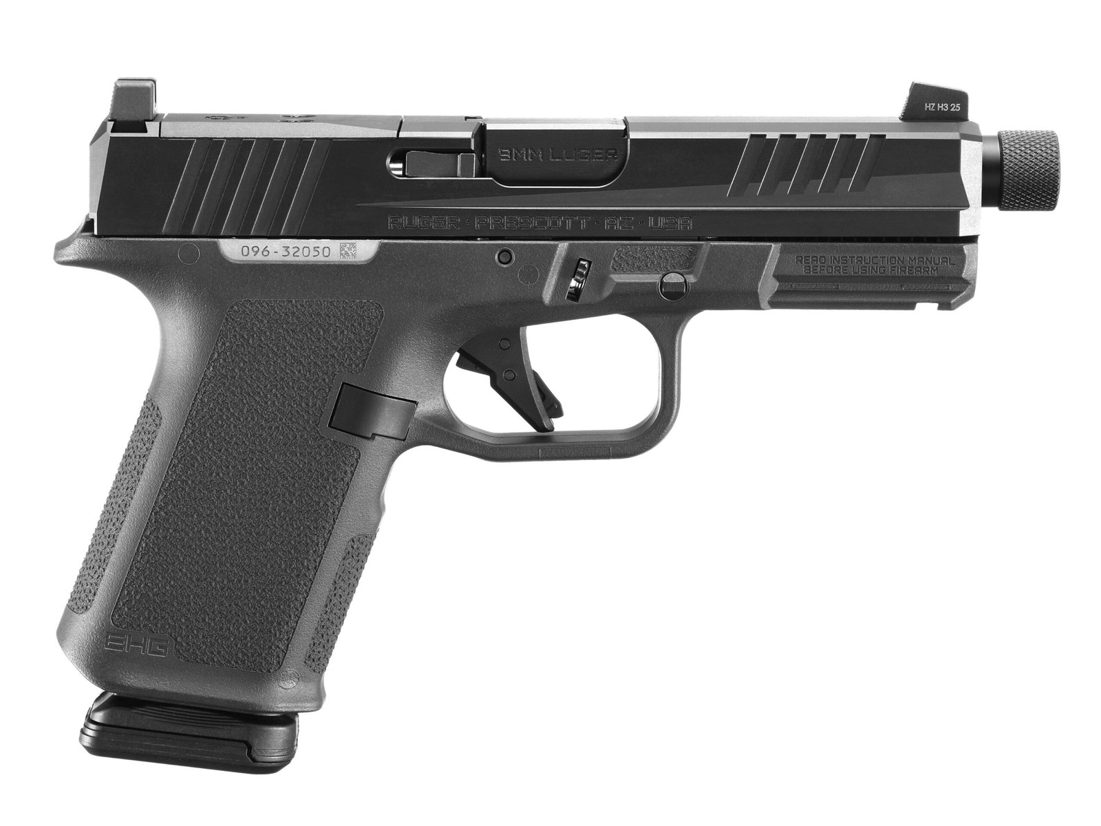 RUGER RXM THREADED 9MM PISTOL 4.5" BBL BLACK MAGPUL EHG, O.R. 2-15RD MAGS by Ruger / Sturm, Ruger & Co.