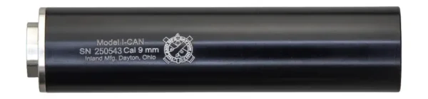 INLAND I-CAN 6" Aluminum Black Type III Anodized Black .45 Suppressor, .578x28 direct thread base by Inland Manufacturing