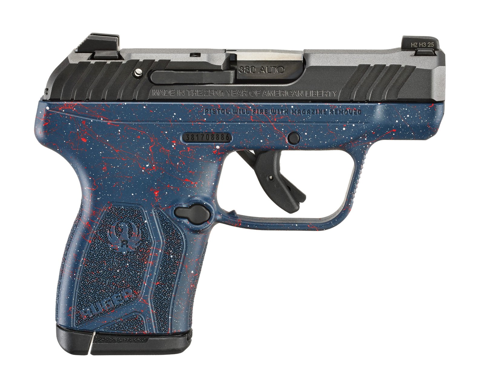 RUGER LCP MAX 250TH 380ACP BLK/BLUE by Ruger / Sturm, Ruger & Co.