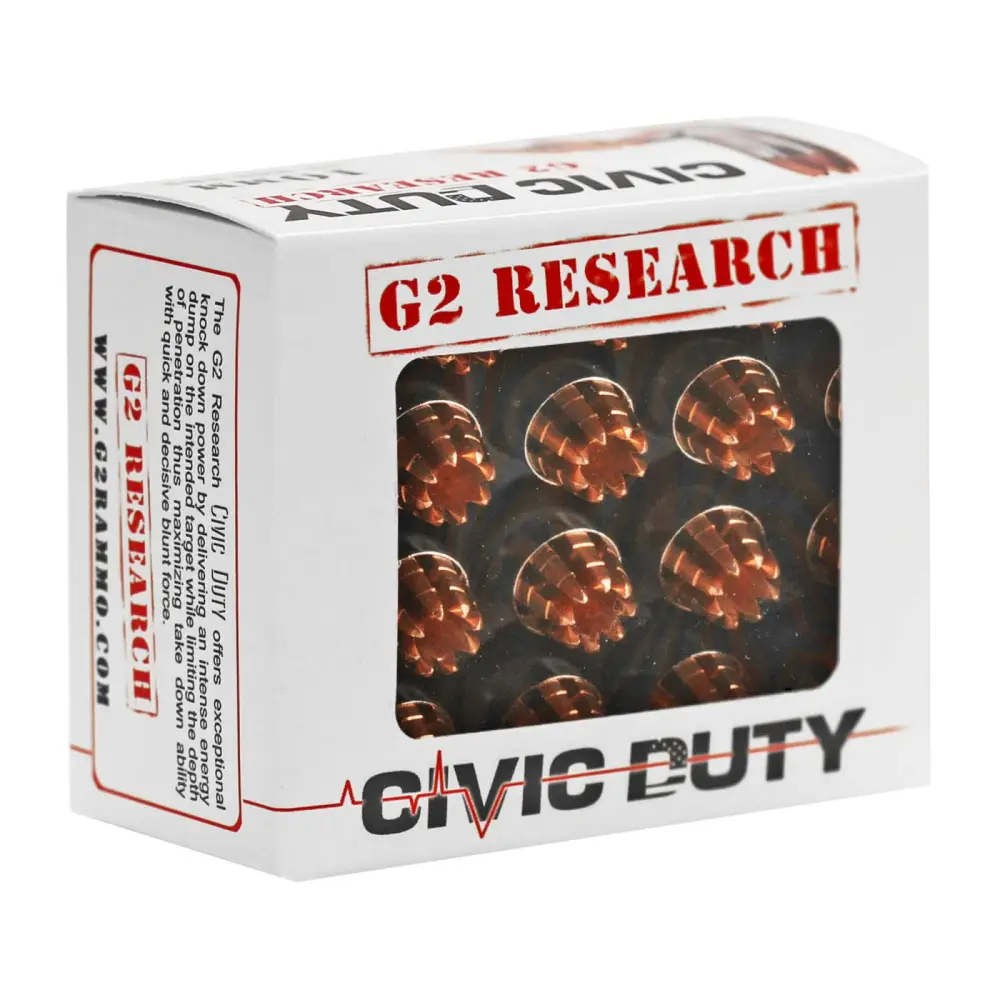 G2R CIVIC DUTY 10MM 20RD BOX 25 BOXES PER CASE by G2 Research