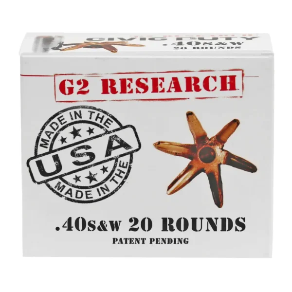 G2R CIVIC DUTY 40S&W 20RD BOX 25 BOXES PER CASE by G2 Research