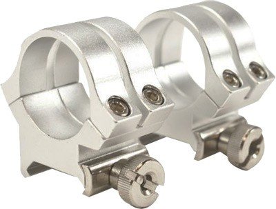 WEAVER RINGS DETACHABLE QUAD- - LOCK 1" MEDIUM SILVER .169"