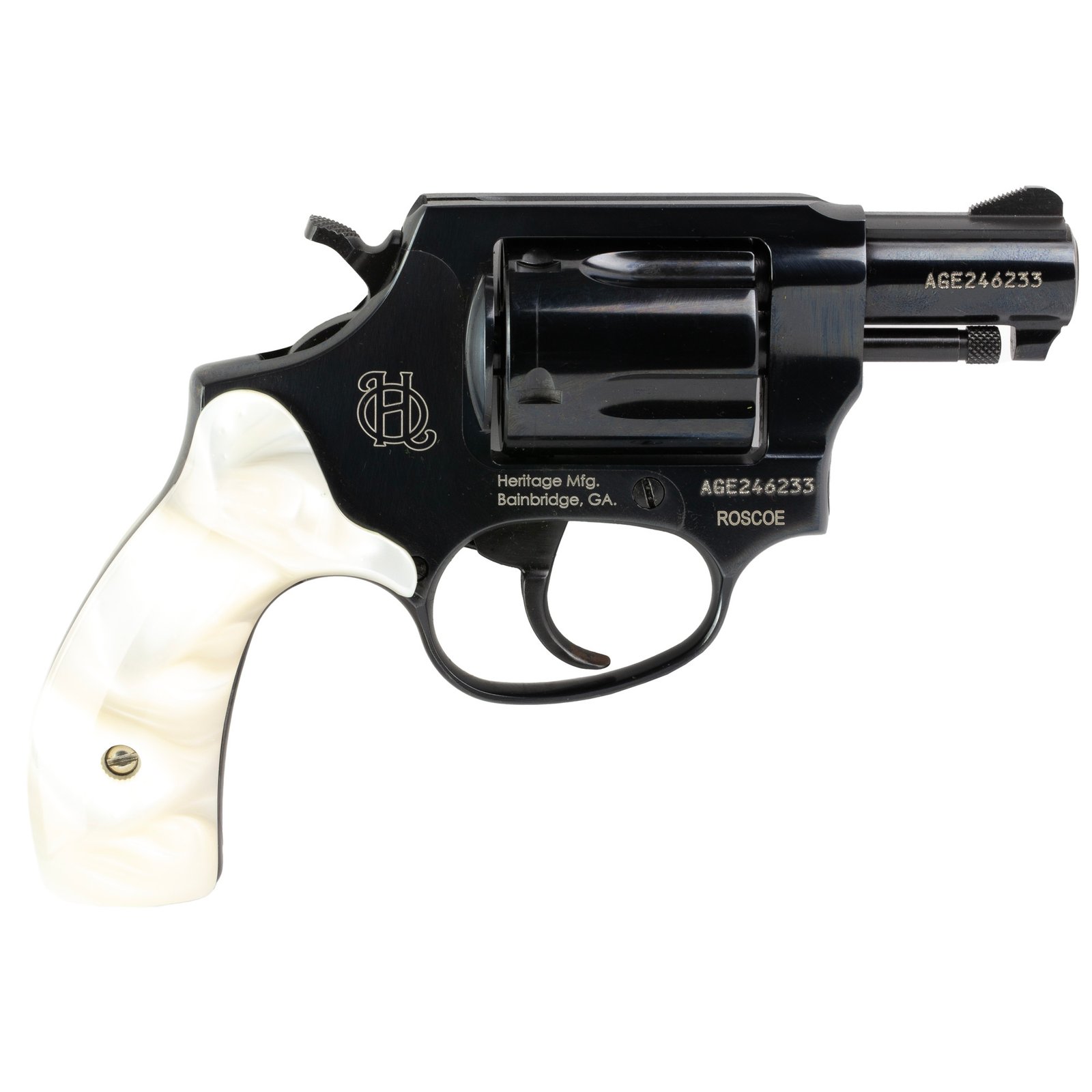 HERITAGE MANUFACTURING ROSCOE 38SPL BL/PEARL 2" 5RD by Heritage Arms