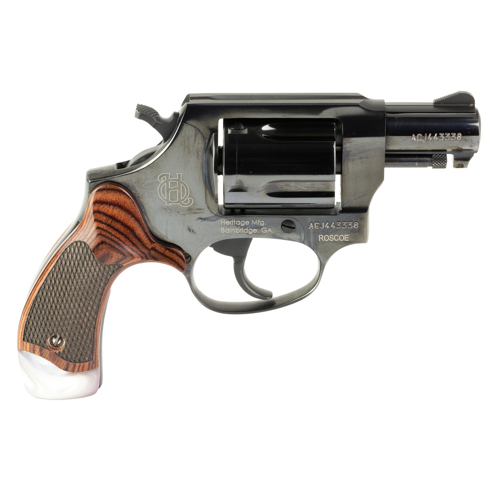 HERITAGE MANUFACTURING ROSCOE 38SPL BL/WD/PEARL 2" by Heritage Arms