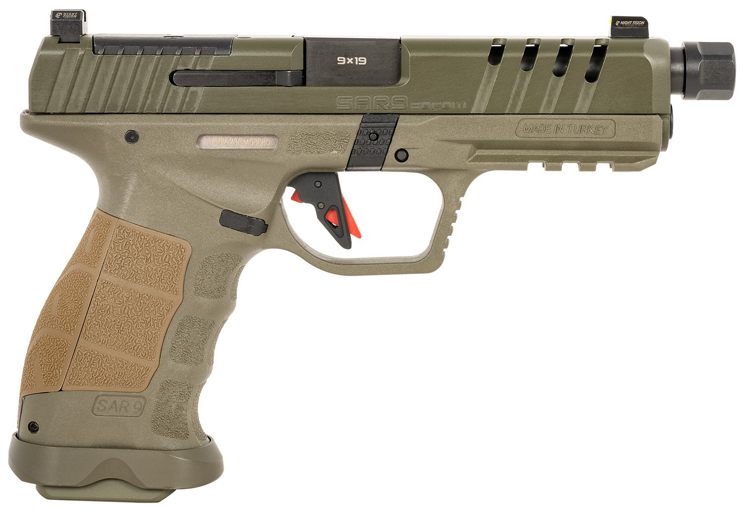 SAR FIREARMS SAR9 SOCOM 9MM ODG 5.2" TB by SAR Arms