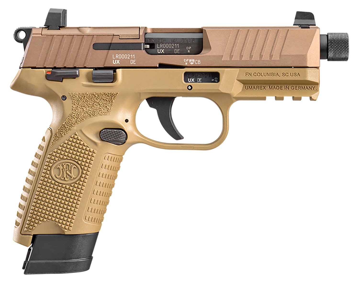FN 502 TACT 22LR FDE 10+1 TB by FN America / FN Herstal