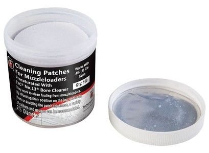 TC NO.13 PRE-SATURATED - CLEANING PATCH 2 1/2" 100PK by Thompson Center