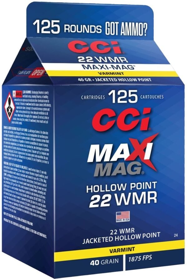 CCI 22M 40GR MAXIMAG JHP 125RD by CCI Ammunition