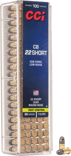CCI CB 22 SHORT 29GR LEAD-RN - 710FPS 100RD 50BX/CS by CCI Ammunition