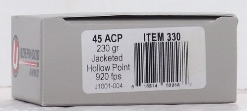 UNDERWOOD 45 ACP 230GR JHP - 20RD 10BX/CS by Underwood Ammo