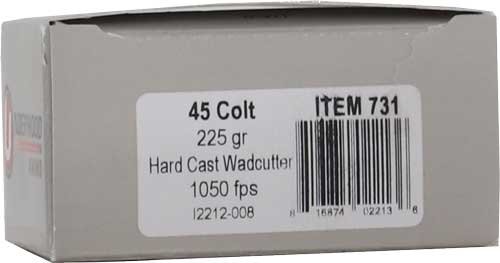 UNDERWOOD 45 LC 225GR HARD - CAST WADCUTTER 20RD 10BX/CS by Underwood Ammo