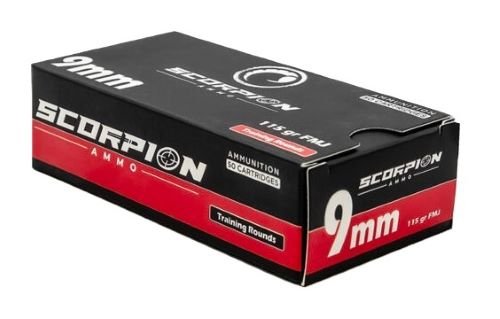 SCORPION 9MM LUGER - 115GR FMJ-RN 50RD 20BX/CS by Scorpion Ammo