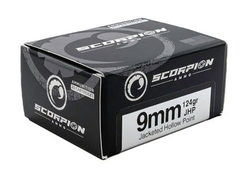 SCORPION 9MM LUGER - 124GR JHP 20RD 10BX/CS by Scorpion Ammo