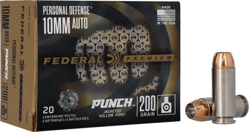 FEDERAL PUNCH 10MM 200GR JHP - 20RD 10BX/CS by Federal Ammunition