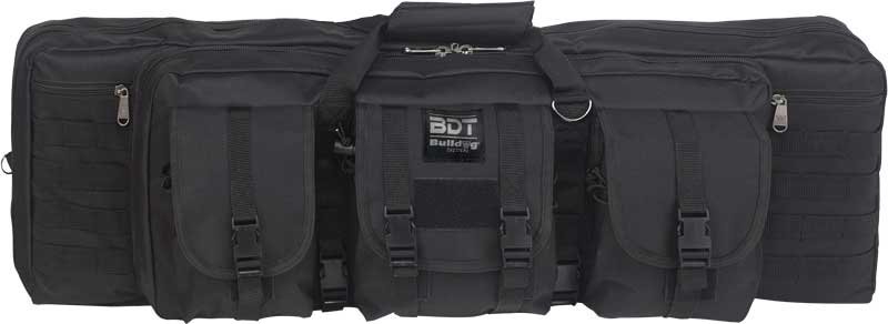 BULLDOG 43" 2 GUN TACTICAL CSE - 3 LARGE ACCESS POCKETS BLACK by Bulldog Cases