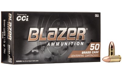 BLAZER BRASS 9MM 115GR FMJ 50/1000 by CCI Ammunition