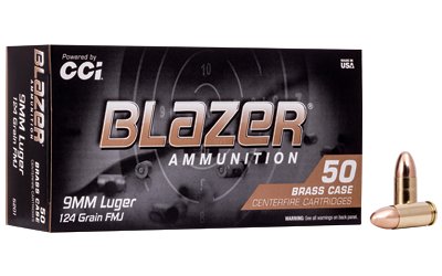BLAZER BRASS 9MM 124GR FMJ 50/1000 by CCI Ammunition