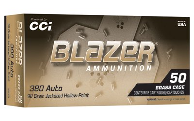 CCI BLAZER BRASS 380ACP 98GR JHP 50 by CCI Ammunition