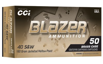 BLAZER BRASS 40S&W 180GR JHP 50/500 by CCI Ammunition