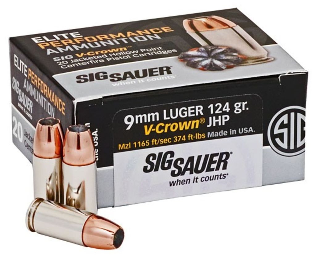 SIG 9MM 124GR V-CROWN 20RD by Sig Sauer
