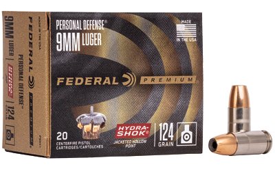 FED HYDRA-SHOK 9MM 124GR HP 20/500 by Federal Ammunition
