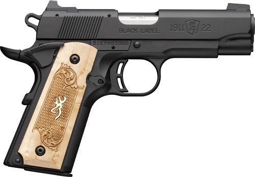 BROWNING 1911-22 22LR COMPACT - MEDALLION 3.58" BLACK/MAPLE