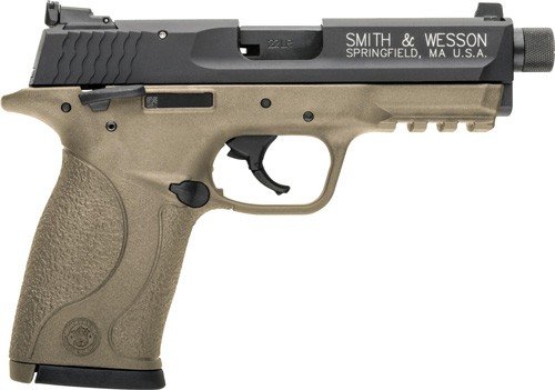 S&W M&P22 COMPACT 22LR 3.56" - AS 10-SHOT MATTE FDE THREADED by Smith & Wesson / S&W