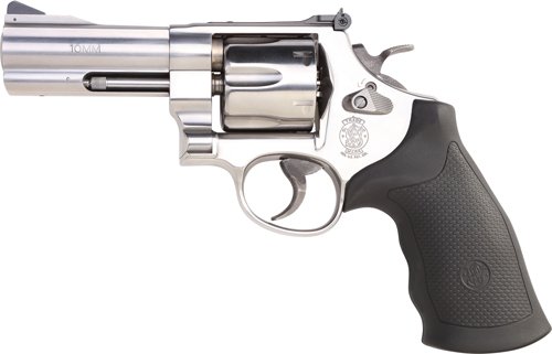 S&W 610 .10MM 4" AS 6-SHOT - STAINLESS STEEL RUBBER by Smith & Wesson / S&W