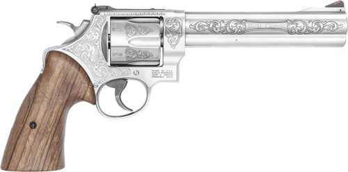 S&W 629 ENGRAVED 44 MAG 6.5" - 6-SHOT WALNUT GRIPS SS by Smith & Wesson / S&W