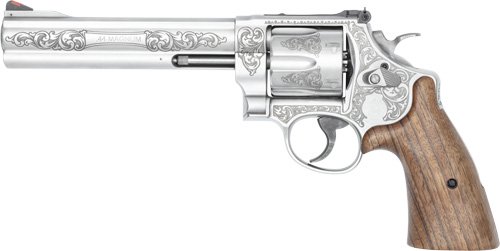 S&W 629 ENGRAVED 44 MAG 6.5" - 6-SHOT WALNUT GRIPS SS by Smith & Wesson / S&W