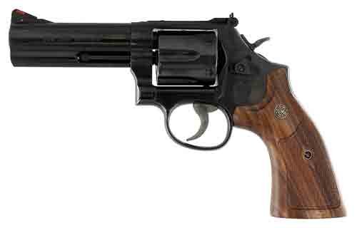 S&W 586 CLASSIC 357MAG 4" AS - 6-SHOT BLUED WOOD by Smith & Wesson / S&W