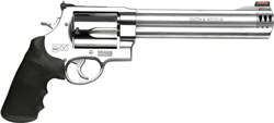 S&W 500 500SW 8.38" AS 5-SHOT - HI-VIZ STAINLESS RUBBER by Smith & Wesson / S&W