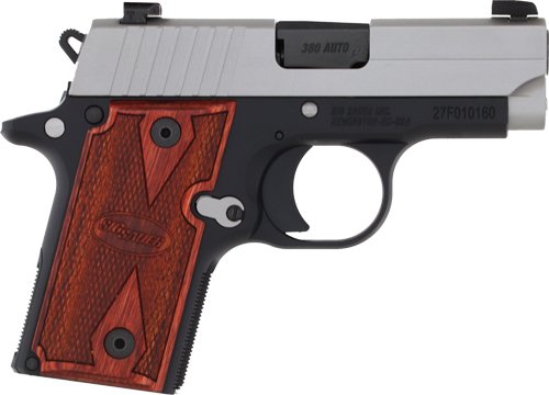 SIG P238 380ACP 2.7" SAO - XRAY-3 6/7RD TWO-TONE/ROSEWOOD by Sig Sauer