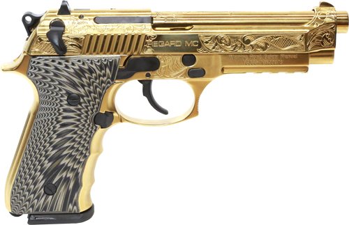GIRSAN REGARD MC DELUXE 9MM - ADJ SIGHT 18RD GOLD ENGRAVED by Girsan Firearms