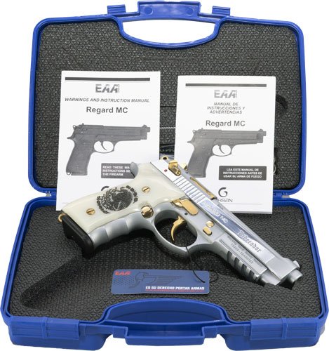 GIRSAN REGARD LIBERADORE II - 9MM GOLD/CHROME ENGR.18-SHOT by Girsan Firearms