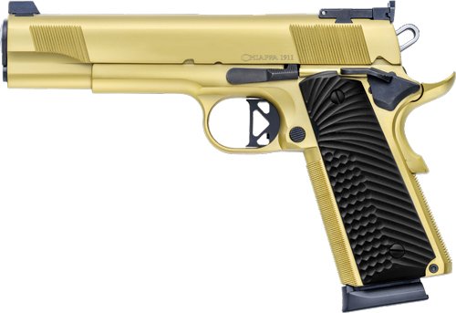 CHIAPPA 1911 EMPIRE GRADE - 45ACP 5" FS 8RD G10 GRIP GOLD by Chiappa Firearms