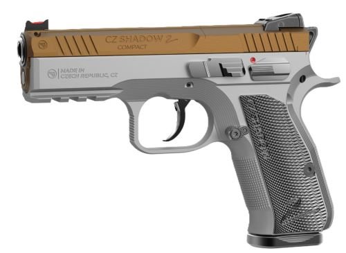 CZ SHADOW 2 COMPACT OR 9MM FS - 4" 15RD GOLD SILVER GRIPS by CZ-USA