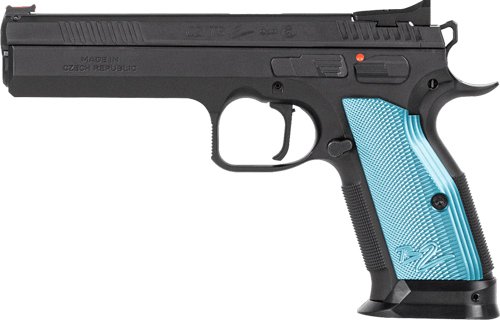 CZ TS2 SA 9MM FS 20RD - BLACK POLYCOAT BLUE GRIP by CZ-USA