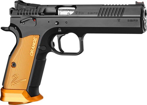 CZ TS2 SA 9MM FS 20RD - BLACK POLYCOAT ORANGE GRIP by CZ-USA