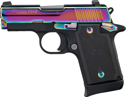 SIG P938 9MM 3" SAO SIGLITE - (1)7RD G10 TITANIUM RAINBOW by Sig Sauer