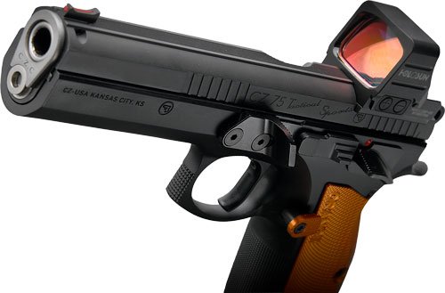 CZ CUSTOM TS ORANGE CUSTOM 9MM - 5.2" 19RD BLACK HOLOSUN COMP by CZ-USA