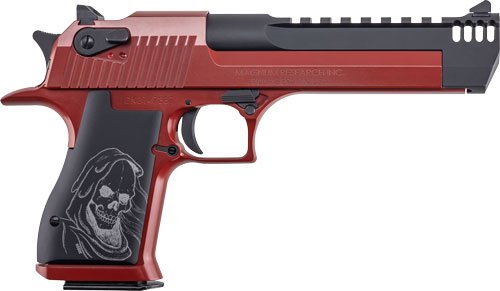 DESERT EAGLE MARK XIX 50AE 6" - CRIMSON RED GRIM REAPER GRIPS by Magnum Research