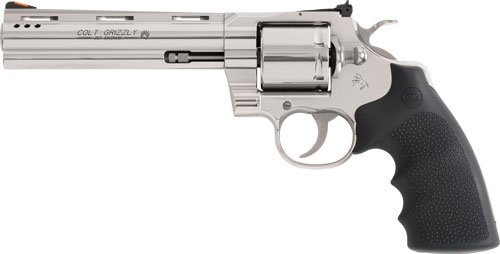 COLT GRIZZLY 357MAG 6" 6RD - POLISHED STAINLESS HOGUE GRIPS