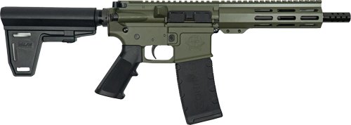 GLFA AR15 PISTOL W/BRACE 223 - WYLDE 7.5" NITRIDE OD GREEN by Great Lakes