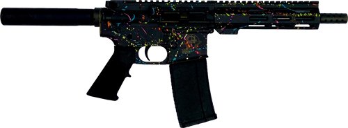 GLFA AR15 PISTOL 223 WYLDE - 7.5" NITRIDE SPLATTER BLACK by Great Lakes
