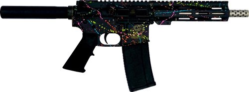 GLFA AR15 PISTOL 223 WYLDE - 7.5" S/S BBL SPLATTER BLACK by Great Lakes