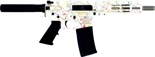 GLFA AR15 PISTOL 223 WYLDE - 7.5" S/S BBL SPLATTER WHITE by Great Lakes